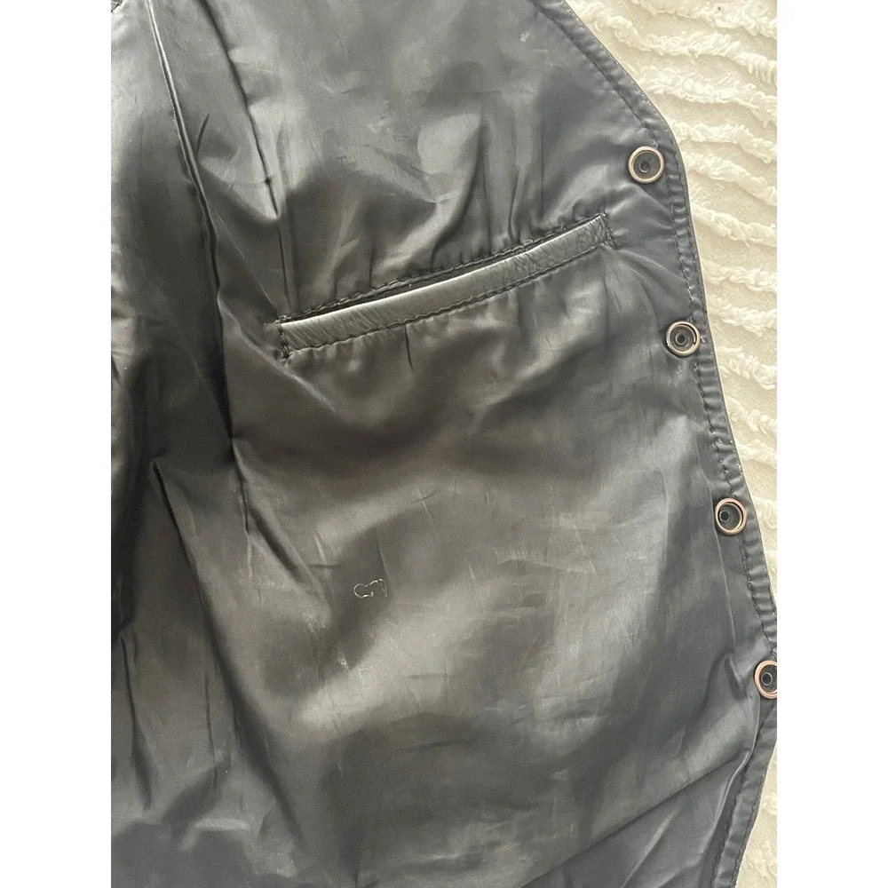 Vtg Leather Biker Vest Airbrushed Eagles in Flight Mountain Sz‎ Med name GAR